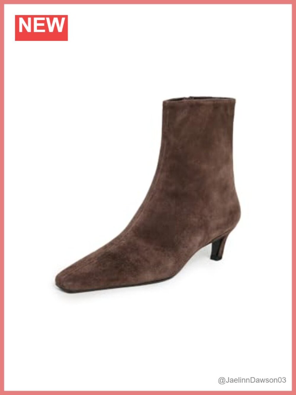 Suede Square Toe Ankle Booties with Covered Heel